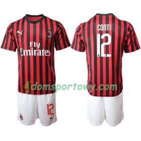 Koszulka AC Milan CONTI 12 Dziecięcy Domowe Koszulki Piłkarskie 2019-2020 Krótki Rękaw